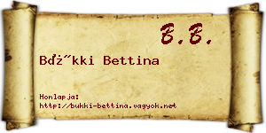 Bükki Bettina névjegykártya